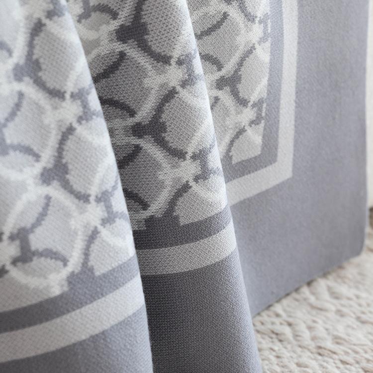 Reversible Geometric Knit Throw, Light Gray, fabric texture detail